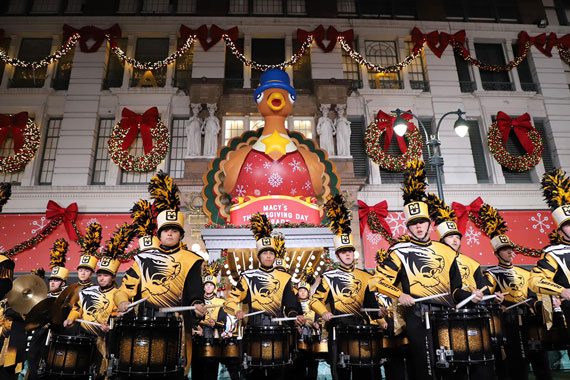 Marching Mizzou performing in front of Macy's in New York City