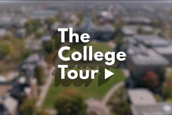 sign reading, "The College Tour"