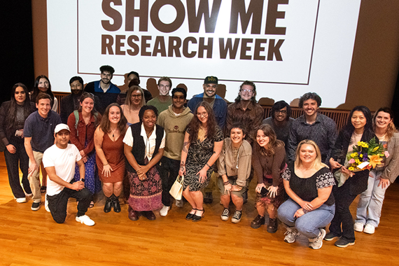 Students participating in Show Me Research Week
