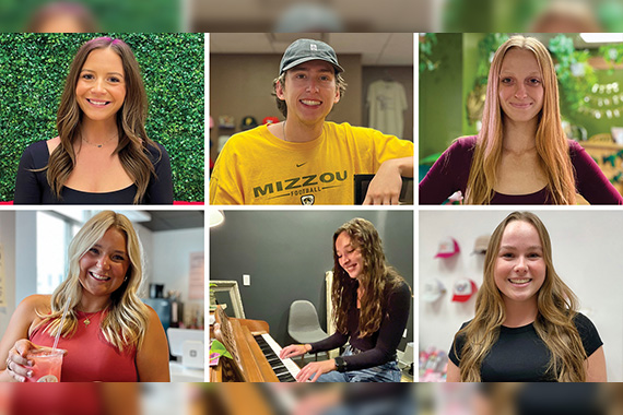 Headshots of six students