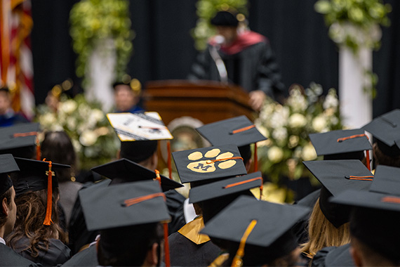 Mortar boards at commencement