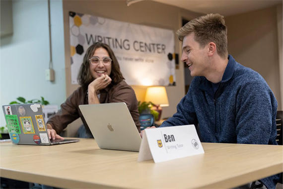 Two students at desk