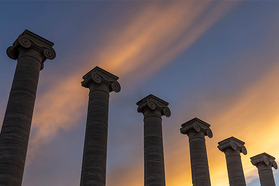 Clouds over columns