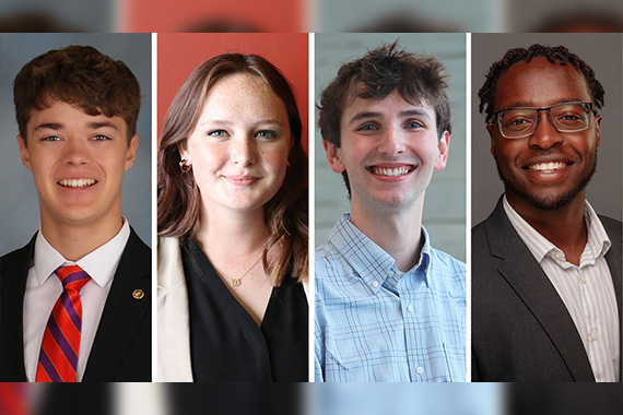 Headshots of four students