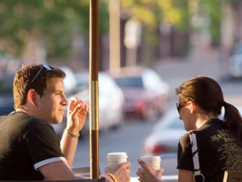 People hanging out at Starbucks